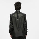 Usher Men's Gothic Shirt with Studded Details in Black