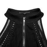 Pall Women's Punk Zip-Front Halter Top in Black
