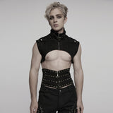 Evander Gothic High Neck Zipped Collar Top Men's