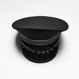 Dead Calm Gothic Military Studded Hat in Black