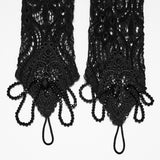 Glyph Women's Gothic Gloves with Beaded Lace in Black