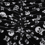 Ascalon Gothic Velvet Skull Printed Pants