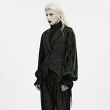 Manderley Men's Gothic Asymmetrical Tailcoat Vest in Black