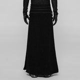 Fenrir Men's Gothic Vampire Brocade Skirt in Black