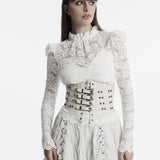 Proserpine Women's Steampunk Studded Underbust Corset in White