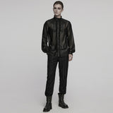 Keats Gothic Glossy Chiffon Ruffled Men's Shirt