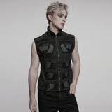 Phobos Cyberpunk Mesh Panelled Armor Vest Top Men's