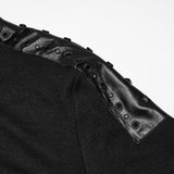 Spire Men's Gothic T-shirt with Studded Shoulders in Black