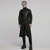 Azazel Gothic Mesh Faux Leather Coat Men's