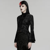 Iron Vesper Women's Gothic Velvet Top in Black