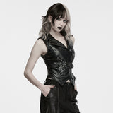 Lilith Studded Faux Leather Zipped Waistcoat