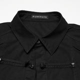Pale Horse Men's Gothic Shirt with Skull in Black