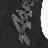 Manes Men's Punk Cyber Armor Vest in Black