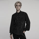 Thornveil Gothic Black Mesh Shirt Men's