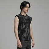 Misty Skies Gothic Eyelet Distressed Top Men's