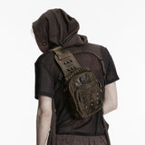 Laudanum Adjustable Punk Backpack in Coffee