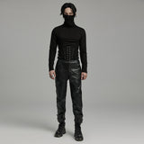 Prospero Men's Punk Lace-Up Corset Belt in Black