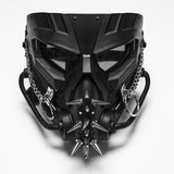 Dark Reverie Gothic Mask with Chain Detail in Black