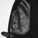 Morrigan Gothic Faux Leather Details Baggy Wide Leg Trousers