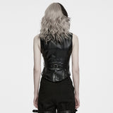 Lilith Studded Faux Leather Zipped Waistcoat