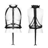 Introit Women's Punk Skeleton Spine Chain Harness in Black