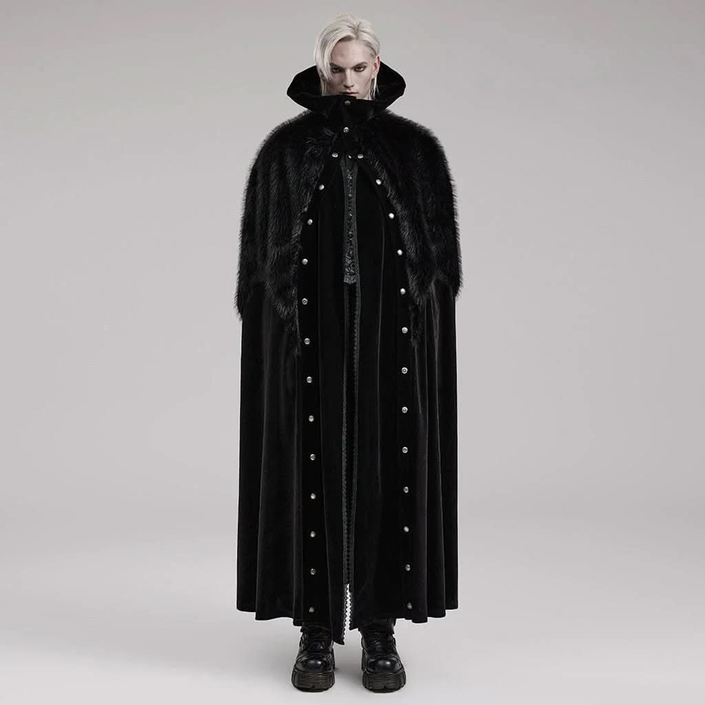 Darkened Desires Fur Collar Cape - PunkRave