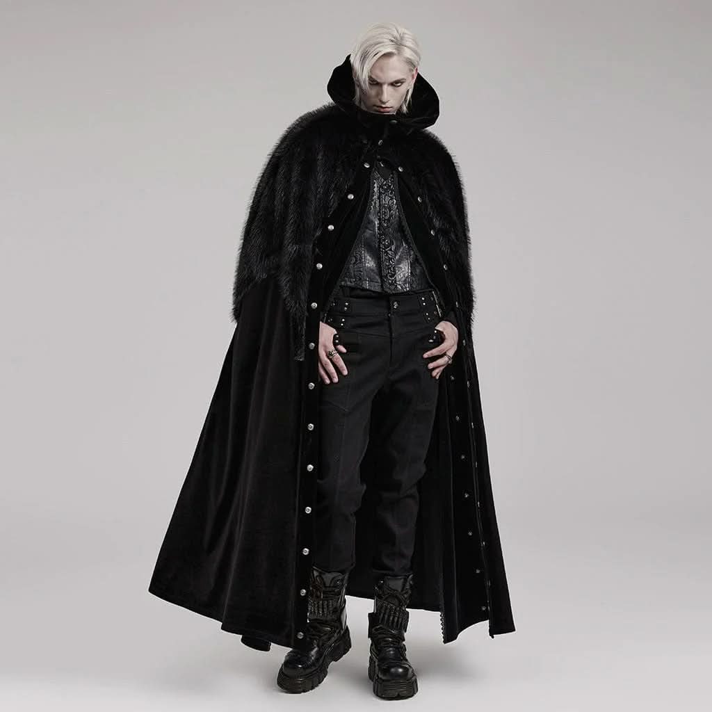 Darkened Desires Fur Collar Cape - PunkRave