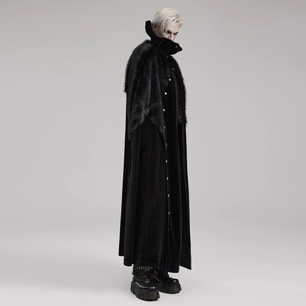 Darkened Desires Fur Collar Cape - PunkRave