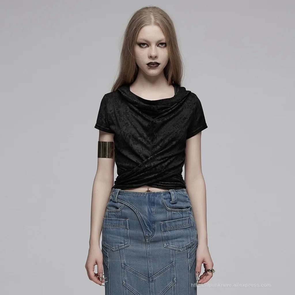 Street Rebel Cowl Neckline Tee - PunkRave