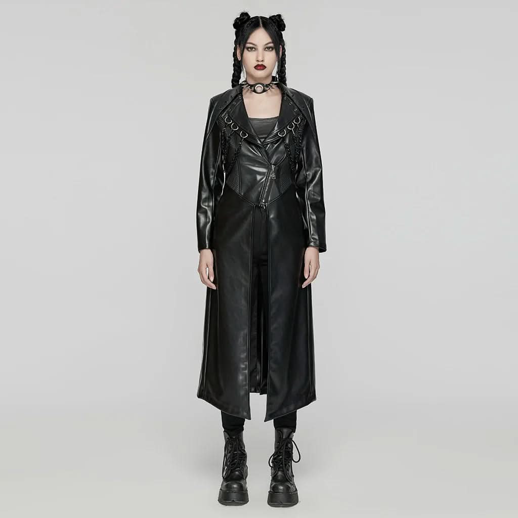 Crescendo PU Trench Coat - PunkRave