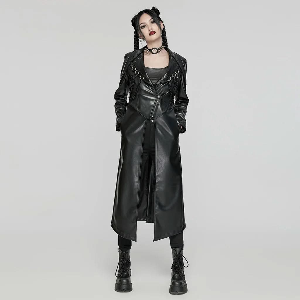 Crescendo PU Trench Coat - PunkRave