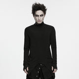 Vespers Men's Gothic Shadow Turtle Neck T-shirt in Black