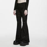 Aconite Buckled Gothic Flared Trousers