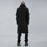 Erebor Gothic Wool Harness Buckle Black Coat Men's