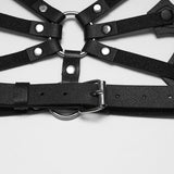 Sleepy Hollow Women's Punk Cross Studded Chest Harness in Black