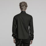 Cloven Punk Studded Faux Leather Harness Shirt Men's