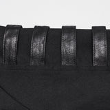 Bruges Men's Gothic Shirt with Studded Shoulders in Black