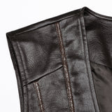 Desolate Gothic Faux Leather Waistcoat Men's