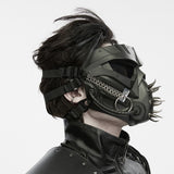 Dark Reverie Gothic Mask with Chain Detail in Black