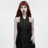 Still Life Women's Gothic Harness with Skull Motif in Black