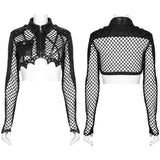 Ossuarium Gothic Mesh and Faux Leather Jacket