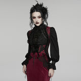 Sanguine Women's Gothic Waistcoat with Corset in Black & Red