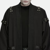 Raven Masque Men's Gothic Knit coat with Metal D-Rings in Black