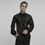 Keats Gothic Glossy Chiffon Ruffled Men's Shirt
