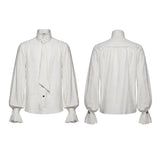 Penumbra Men's Gothic Shirt with Ruffled Collar in Black
