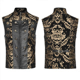 Still Life Men's Gothic Waistcoat in Black & Gold