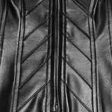 Crepuscule Women's Gothic Faux Leather Zipped Jacket in Black