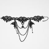 Moonset Women's Gothic Bat Lace Choker Necklace in Black
