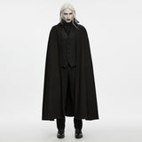 Auber Men's Gothic Black Duke Stand Collar Cloak in Black