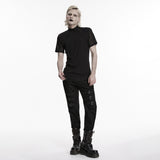 Fleurs du Mal Men's Gothic Top with Mesh Sleeves in Black